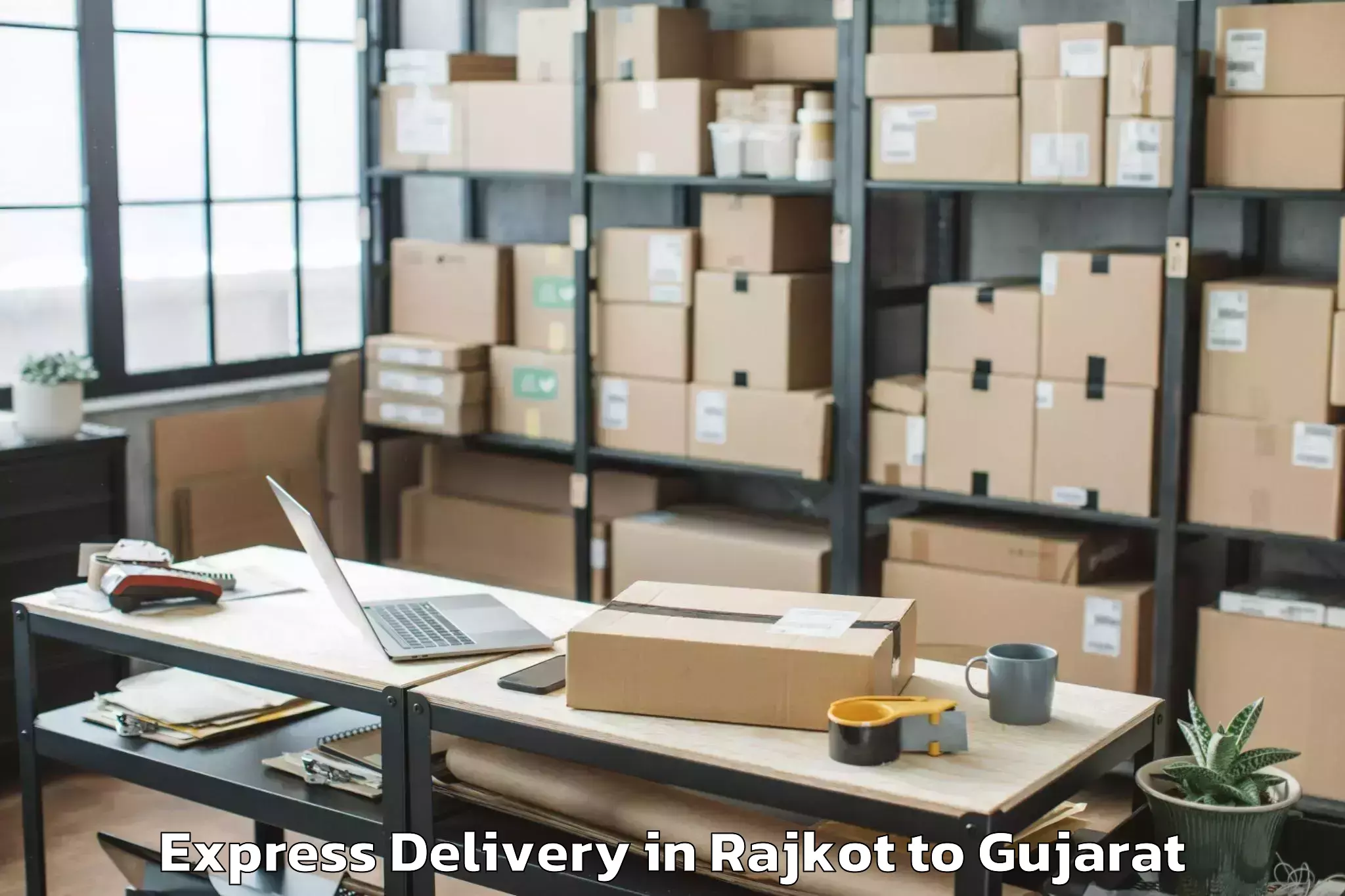 Affordable Rajkot to Chuda Express Delivery